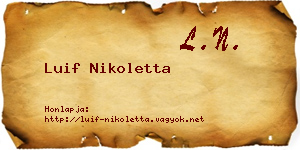 Luif Nikoletta névjegykártya