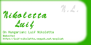 nikoletta luif business card